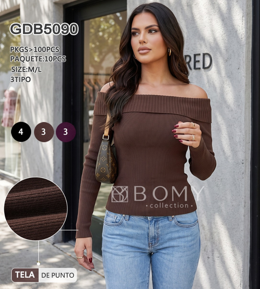 SUETER HOMBRERA DRAPEADA GDB5090