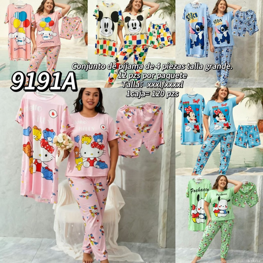 PIJAMA VIRAL 4 PIEZAS 9191A