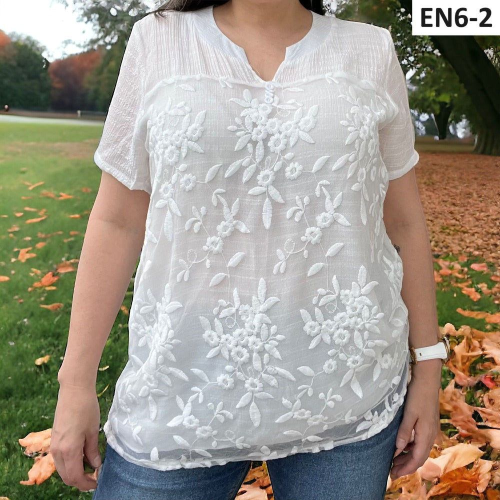 Blusa Temporada transparante Flores EN6
