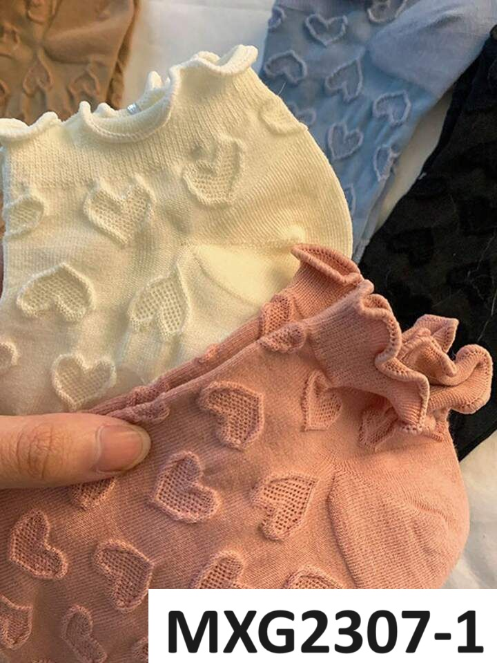 SET 12 PARES DE CALCETAS CORTAS CORAZONES