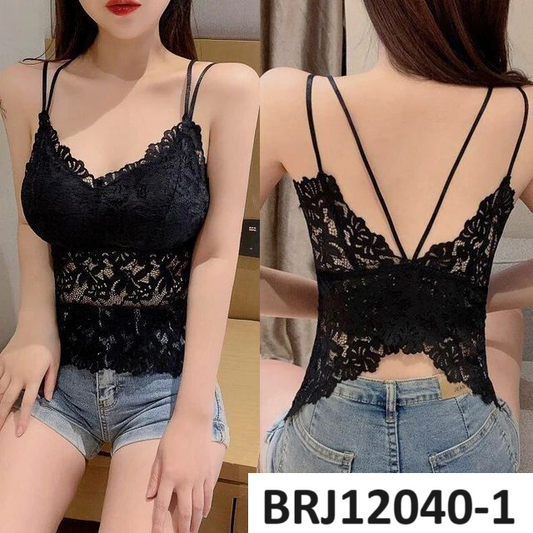 Blusa TOP BRJ12040 Espalda Descubierta Flores