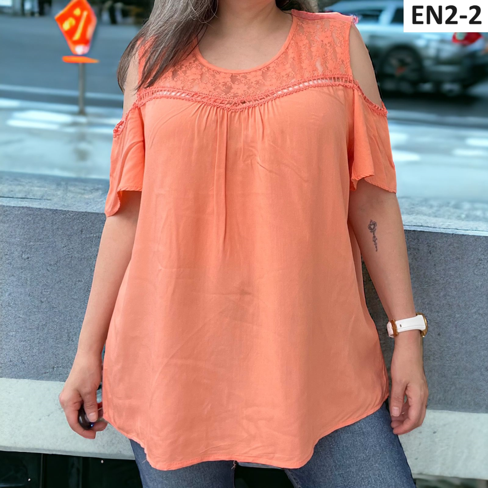 Blusa Temporada Encaje Hombros Abiertos EN2