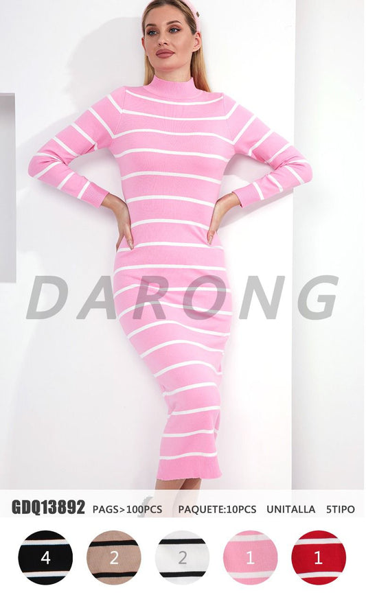 VESTIDO LARGO RAYAS GDQ13892