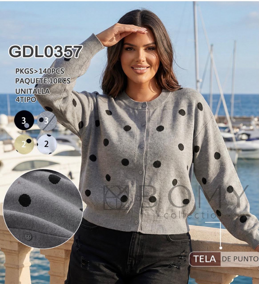 CARDIGAN POLKA DOTS GDL0357