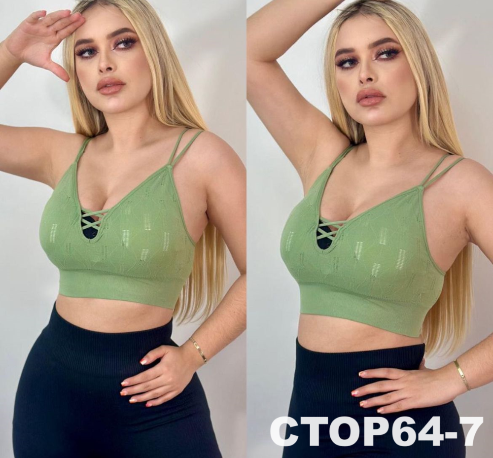Blusa 2x99 Escote Gruzado Rayitas Transparente CTOP64