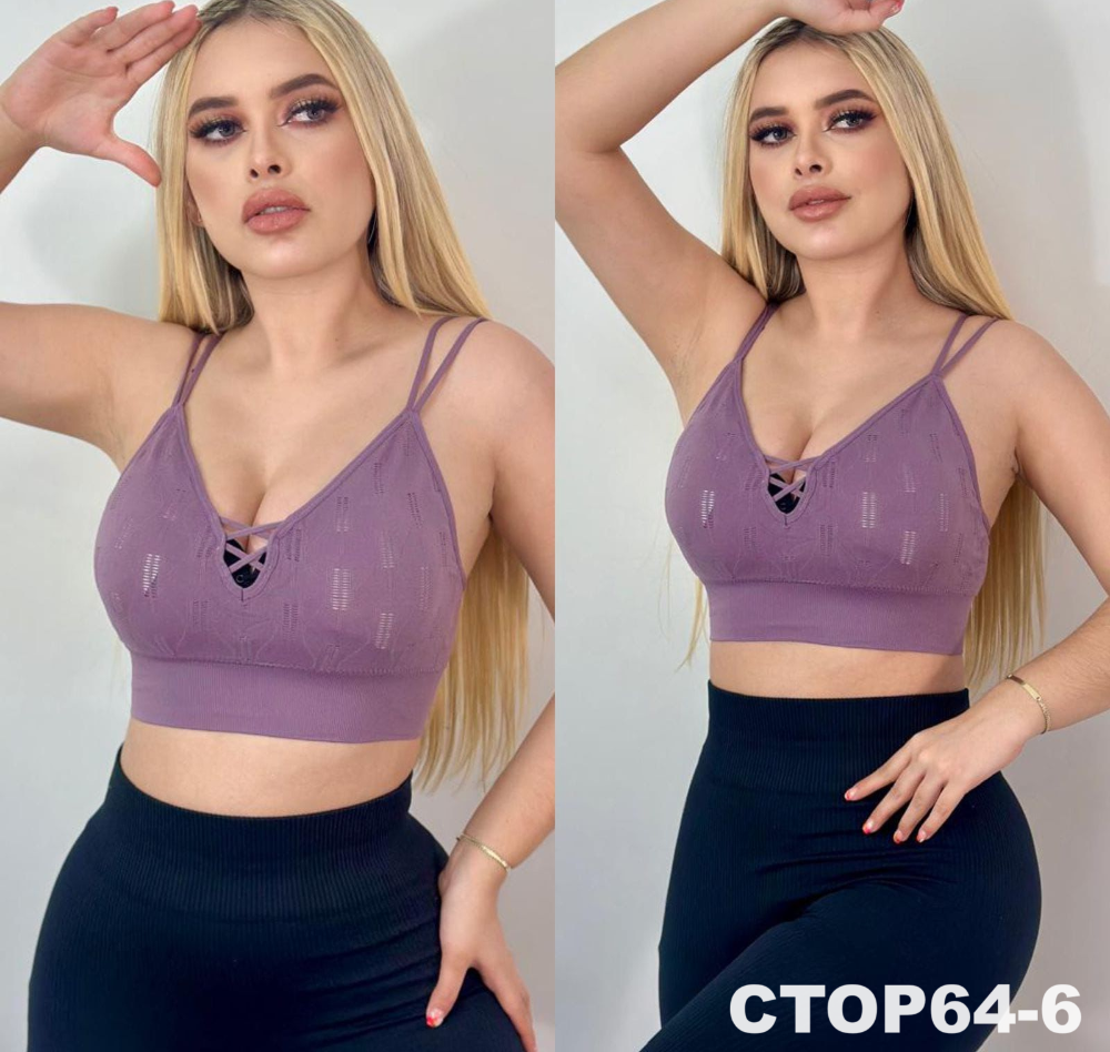 Blusa 2x99 Escote Gruzado Rayitas Transparente CTOP64