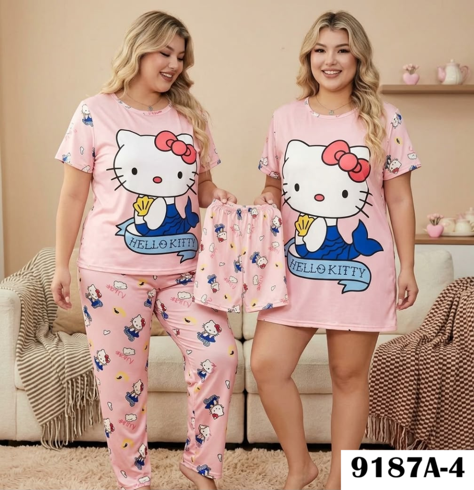 PIJAMA CURVE 4 PIEZAS 9187A